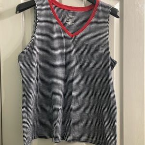 Sonoma xxl navy and white striped tank top.